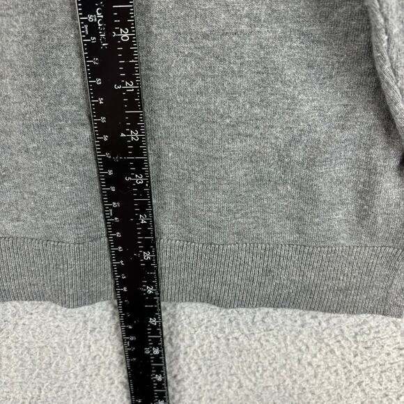 Chicos Sweater XL Gray Cashmere Blend Front Seam Roomy Boxy Casual Comfort LS - Picture 8 of 10